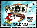 Maldives 1984 Walt Disney Portraits Donald 15 L Multicolor Scott 1044